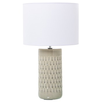 Lampe De Table En Céramique - Crème - 1xe27, Max.40w- Ø25x42cm, Base: Ø10,5x24cm