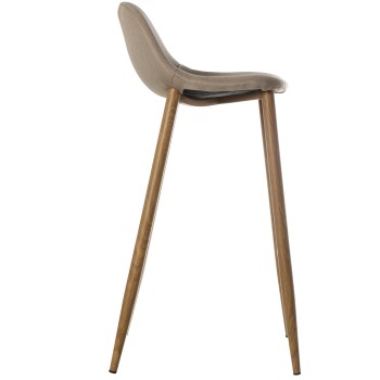 Taburete Tela Crema C/patas Metal Acabado Madera 44,5x48x91,5cm-alt.asiento:73