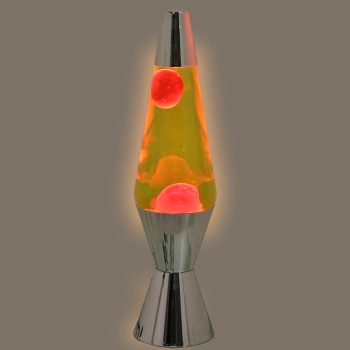 Shiny Metal Lava Lamp Liquid Pink/yellow_ø9x37cm