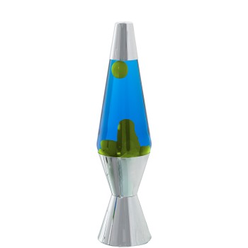 Shiny Metal Lava Lamp Liquid Blue/yellow_ø9x37cm